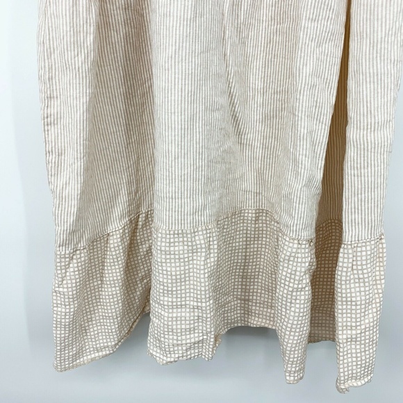 Shyloh Beige Polka Dot Sleeveless Linen Midi Dress - Picture 7 of 7